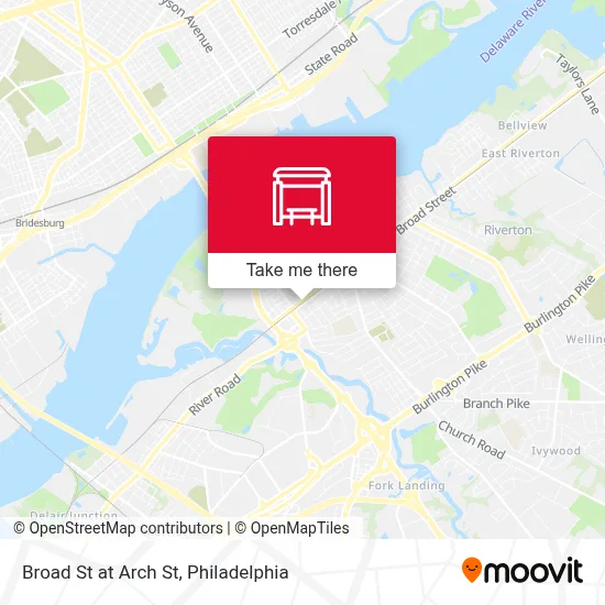 Broad St at Arch St map