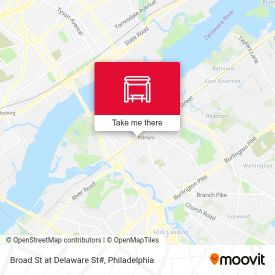 Broad St at Delaware St# map