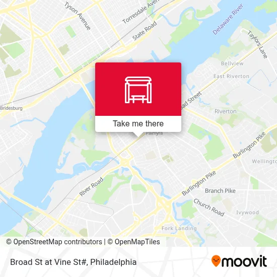 Broad St at Vine St# map