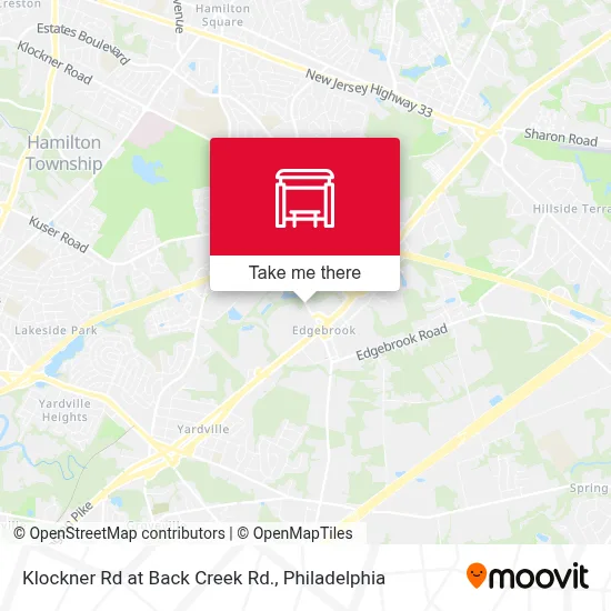 Klockner Rd at Back Creek Rd. map