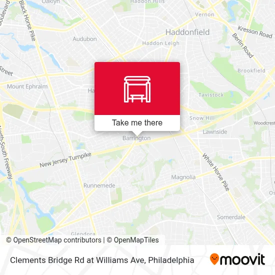 Clements Bridge Rd at Williams Ave map