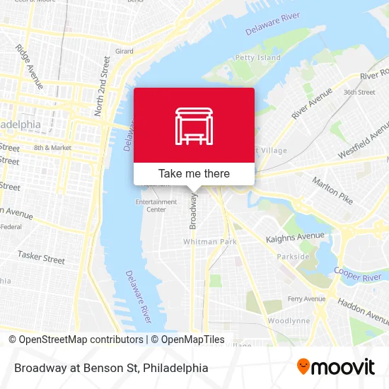 Broadway at Benson St map