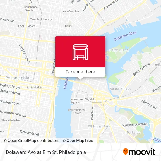 Delaware Ave at Elm St map