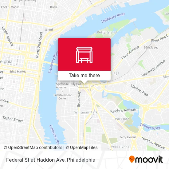 Federal St at Haddon Ave map