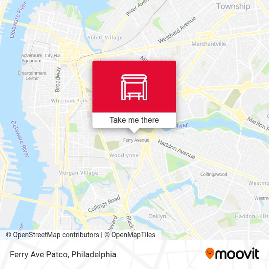 Ferry Ave Patco map