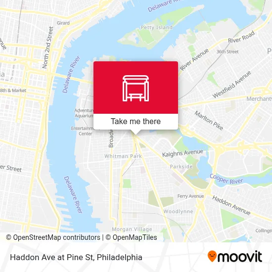 Haddon Ave at Pine St map