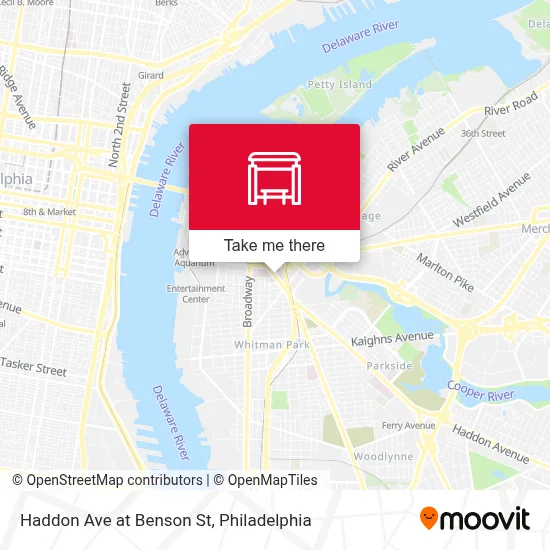 Haddon Ave at Benson St map