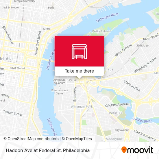 Haddon Ave at Federal St map