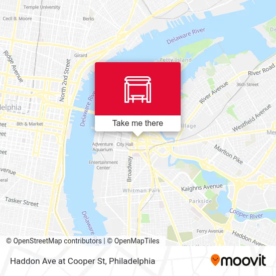 Haddon Ave at Cooper St map