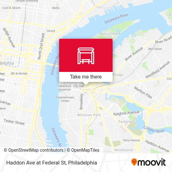 Haddon Ave at Federal St map