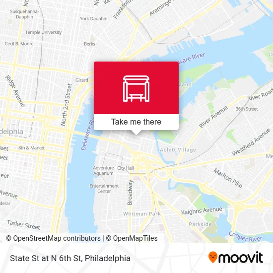 State St at N 6th St map