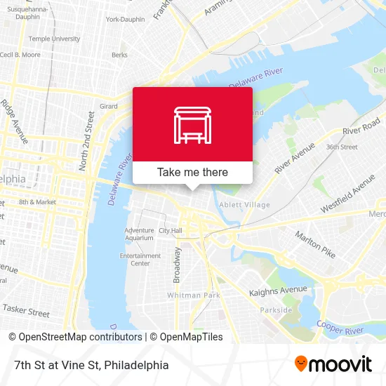 7th St at Vine St map