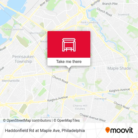Haddonfield Rd at Maple Ave map