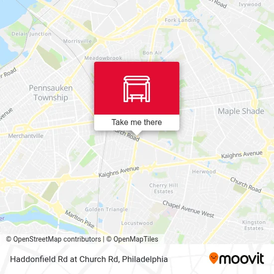 Haddonfield Rd at Church Rd map