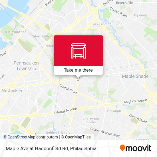 Maple Ave at Haddonfield Rd map