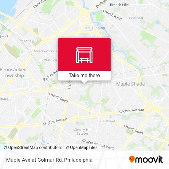 Maple Ave at Colmar Rd map