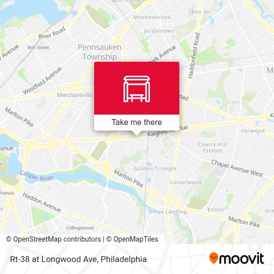 Rt-38 at Longwood Ave map