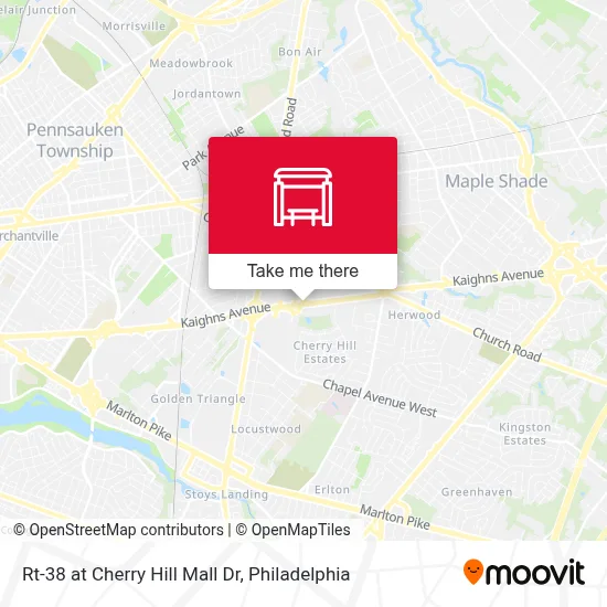 Rt-38 at Cherry Hill Mall Dr map