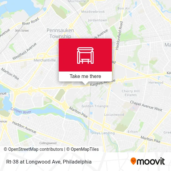 Rt-38 at Longwood Ave map