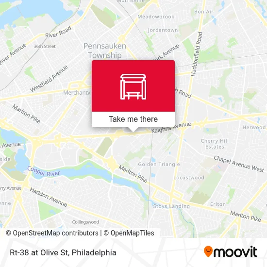 Rt-38 at Olive St map