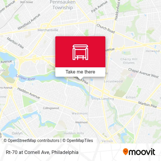 Rt-70 at Cornell Ave map