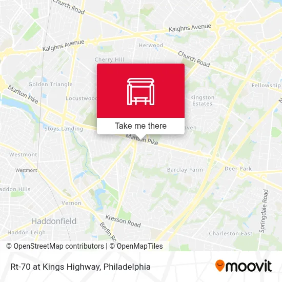 Rt-70 at Kings Highway map