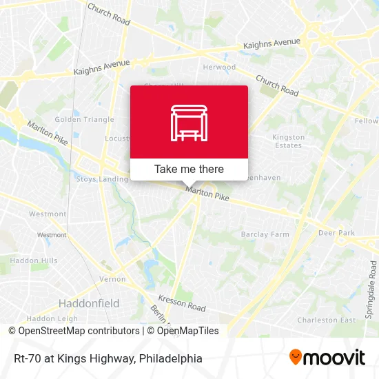 Rt-70 at Kings Highway map