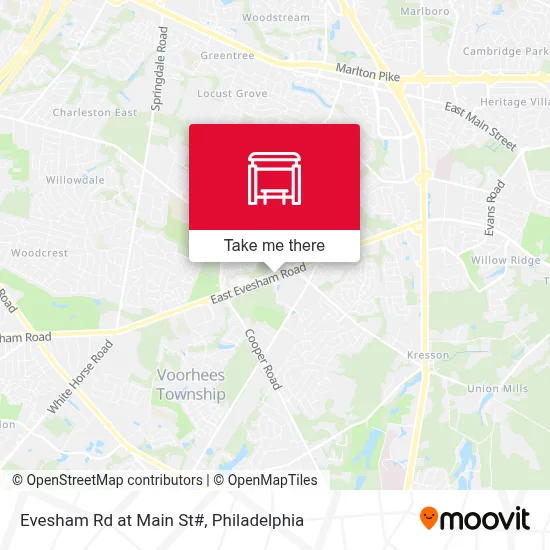 Evesham Rd at Main St# map
