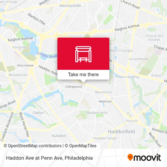 Haddon Ave at Penn Ave map