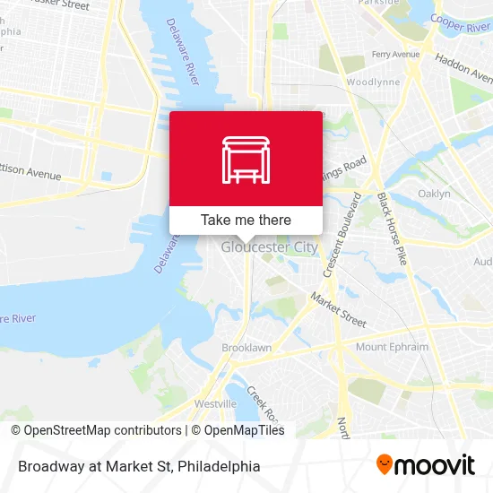 Broadway at Market St map