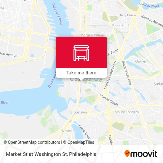 Market St at Washington St map