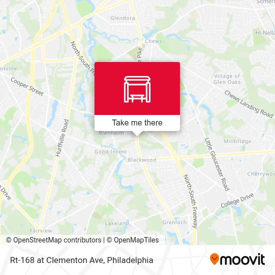 Rt-168 at Clementon Ave map