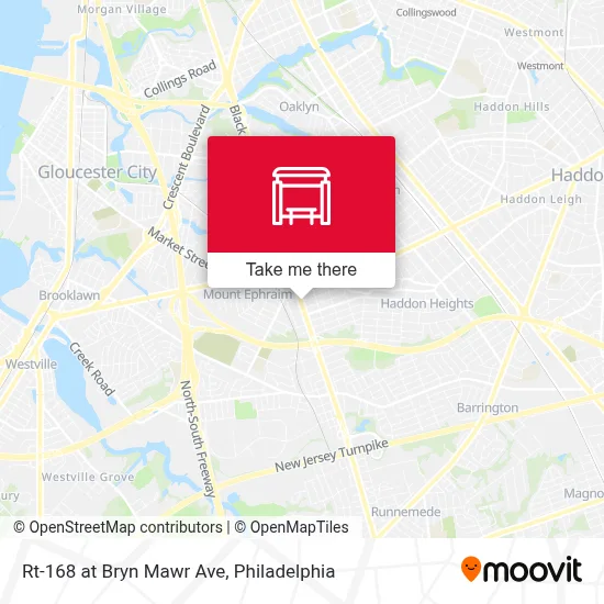 Rt-168 at Bryn Mawr Ave map