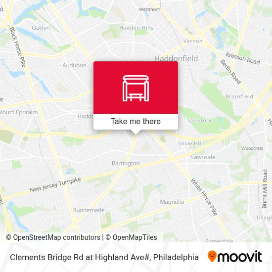 Clements Bridge Rd at Highland Ave# map