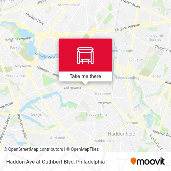 Haddon Ave at Cuthbert Blvd map