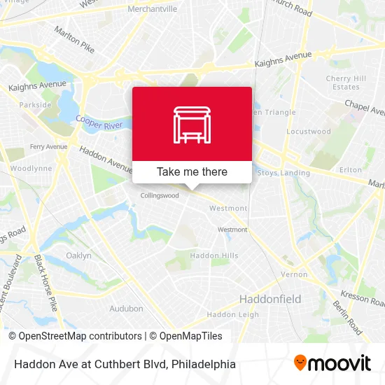 Haddon Ave at Cuthbert Blvd map