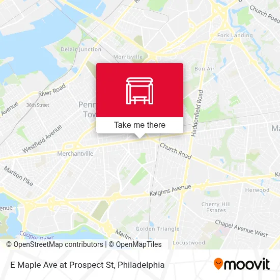 E Maple Ave at Prospect St map