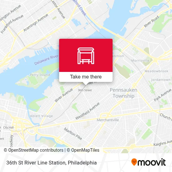 36th St River Line Station map