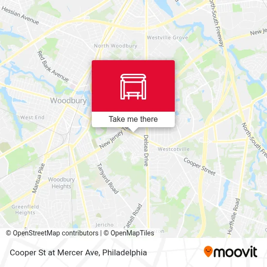 Cooper St at Mercer Ave map