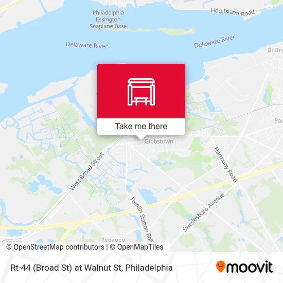 Rt-44 (Broad St) at Walnut St map