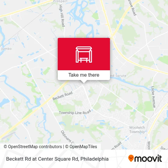 Beckett Rd at Center Square Rd map