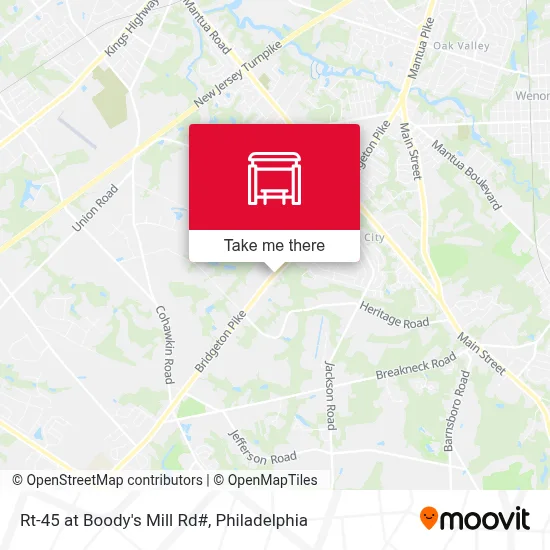 Rt-45 at Boody's Mill Rd# map