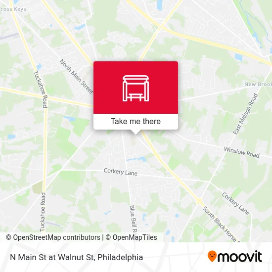 N Main St at Walnut St map