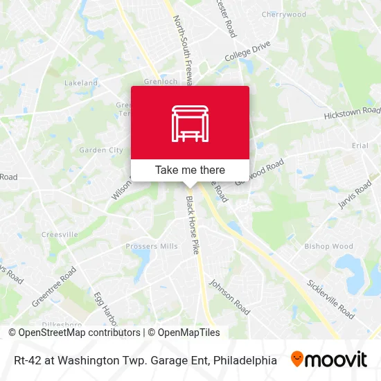 Rt-42 at Washington Twp. Garage Ent map
