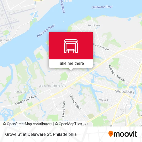 Grove St at Delaware St map