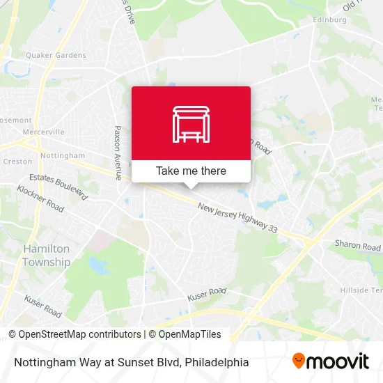 Nottingham Way at Sunset Blvd map