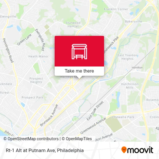Rt-1 Alt at Putnam Ave map