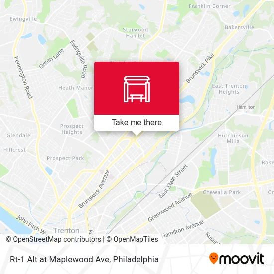Rt-1 Alt at Maplewood Ave map