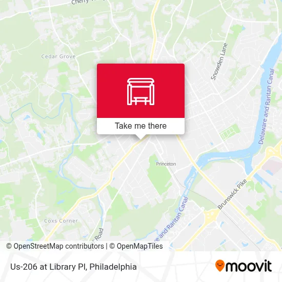 Us-206 at Library Pl map