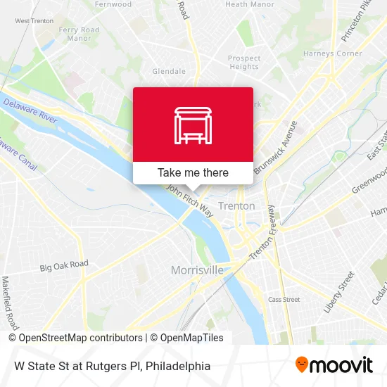 W State St at Rutgers Pl map